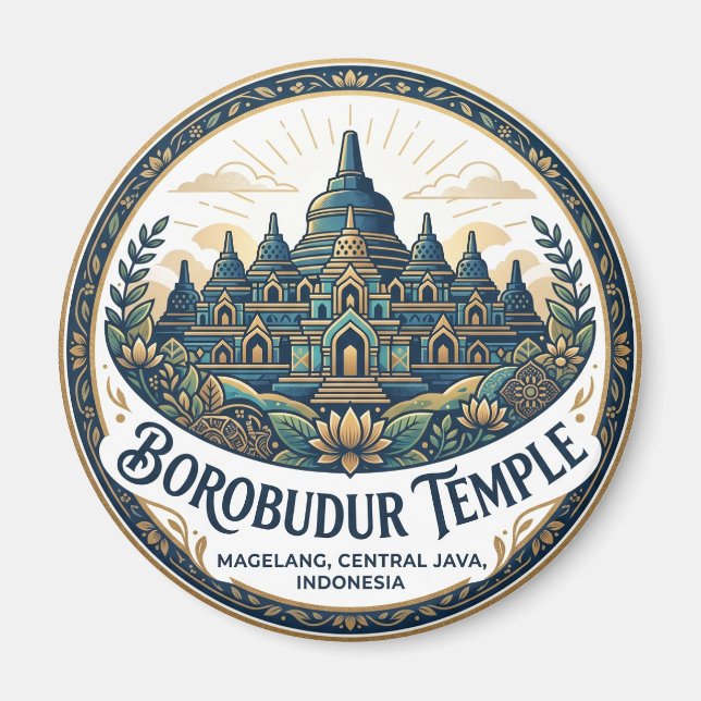 Borobudur-Tempel Indonesien Magnet (Vorne)