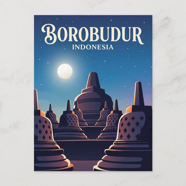 Borobudur-Tempel Indonesien Postkarte (Vorderseite)