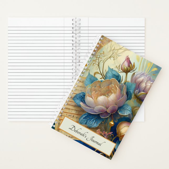 Boroke Blume personalisiert Notizbuch (Innen)