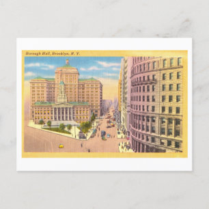Borough Hall in Brooklyn, New York, Vintage Travel Postkarte