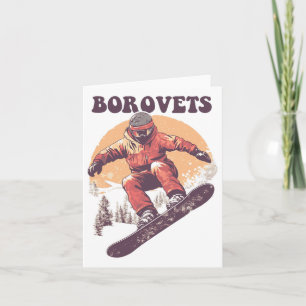 Borovets Bulgaria Retro Snowboard Karte