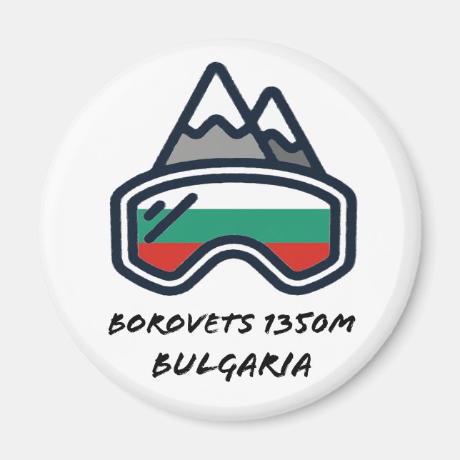 Borovets Ski Snowboard Resort Magnet (Vorne)