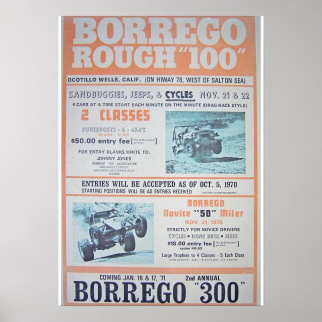 Borrego Rough 100 Race Poster (Vorne)