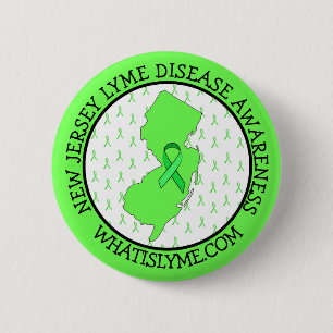 Borreliose-Bewusstsein in New Jersey Ribbon-Button Button