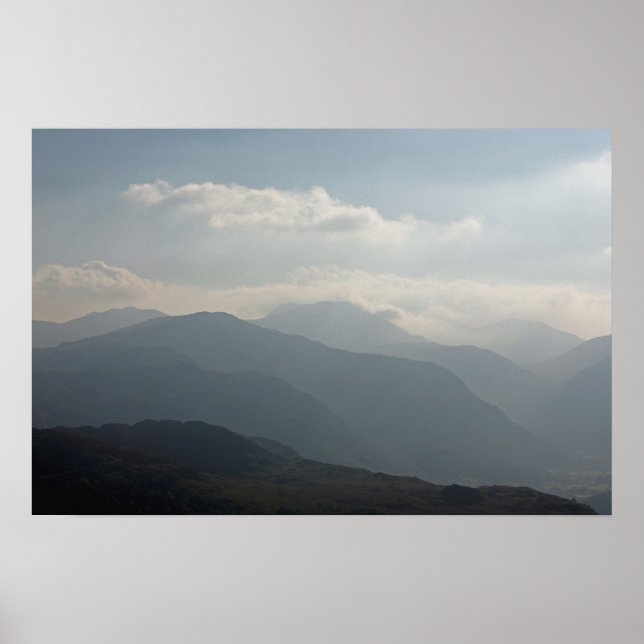 Borrowdale aus Wallacrag Keswick Lake District Poster (Vorne)