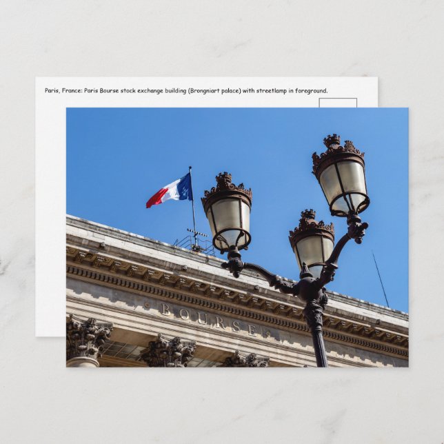 Börse Paris Bourse - Frankreich Postkarte (Vorne/Hinten)