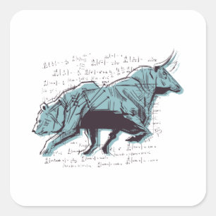 Börse Quadratischer Aufkleber