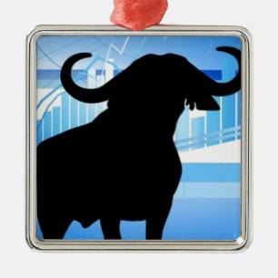 Börse Stier Silbernes Ornament