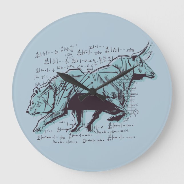 Börsenanalyse Große Wanduhr (Vorderseite)