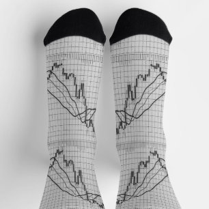 Börsendiagramm für Candlestick Socken
