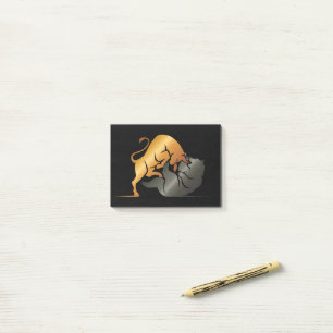 Börsenhandel für Bull- und Bärenmärkte Post-it Klebezettel