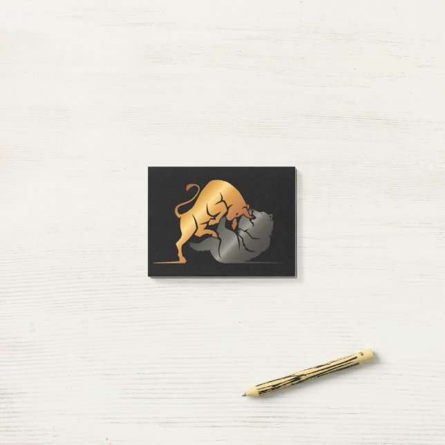 Börsenhandel für Bull- und Bärenmärkte Post-it Klebezettel (Auf Schreibtisch)