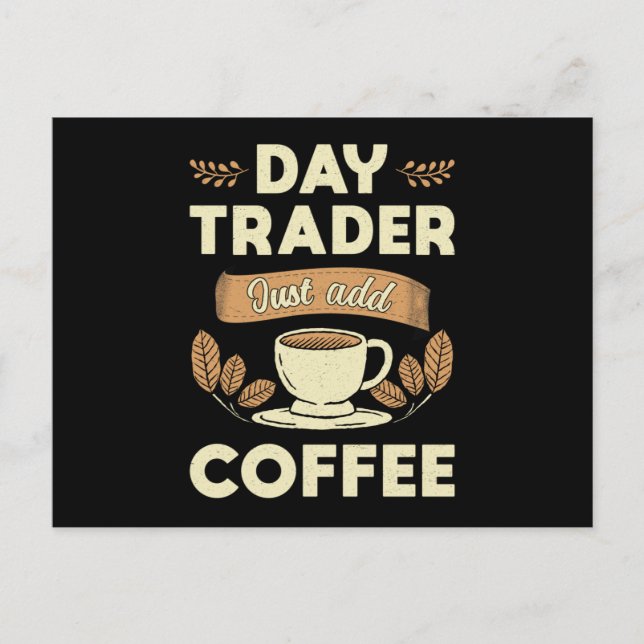 Börsenhändler einfach Kaffee-Händler hinzufügen Postkarte (Vorderseite)