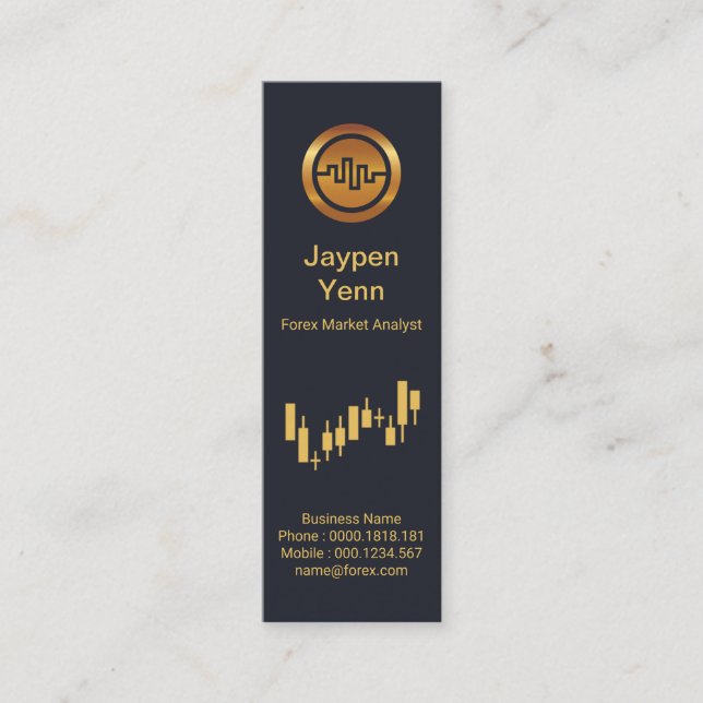 Börsenindex Graph Blue Elegance Mini Visitenkarte (Vorderseite)
