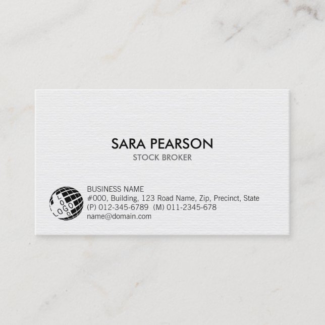 Börseninvestition einfach visitenkarte (Vorderseite)