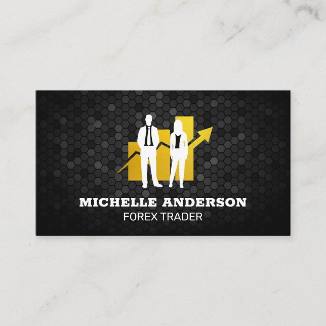 Börsenmakler | Finanzen | Diagramm Visitenkarte (Vorderseite)