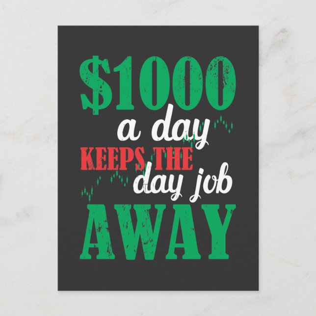 Börsentag-Händler Investor Joke Postkarte (Vorderseite)