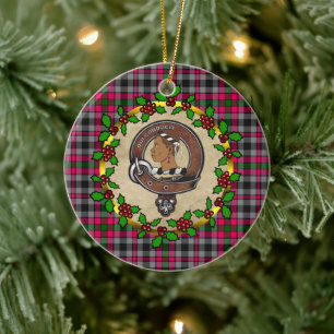 Borthwick Clan Abzeichen & Tartan Personalisierte  Keramik Ornament