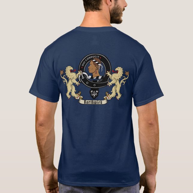 Borthwick Clan Abzeichen & Tartan T - Shirt (Rückseite)