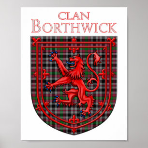 Borthwick Tartan Scottish Kariert Lion Rampant Poster