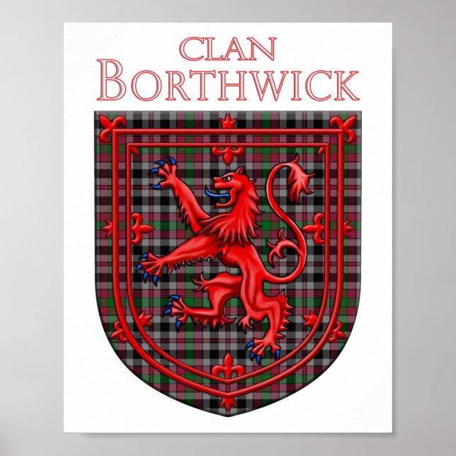 Borthwick Tartan Scottish Kariert Lion Rampant Poster (Vorne)