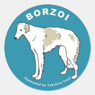 Borzoi-Aufkleber Runder Aufkleber