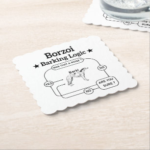 Borzoi Barking Logic Funny Dog Owner Sarcastic Untersetzer