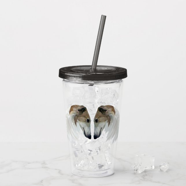 Borzoi Beauties Acrylic Tumbler Acryltrinkbecher (Rückseite Ice)