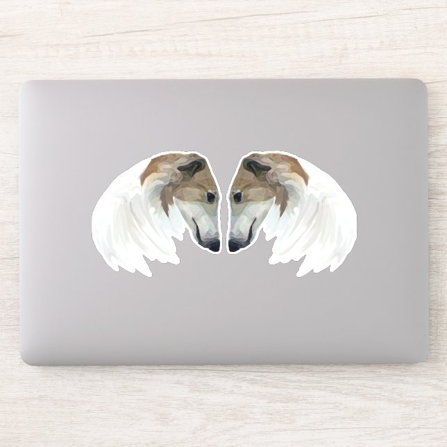 Borzoi Beauties Custom-Cut Vinyl Sticker (Computer)