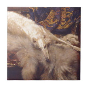 Borzoi beim Ausruhen Fliese