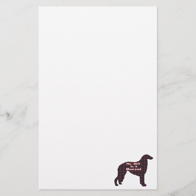 Borzoi-BESTE FREUNDIN Briefpapier (Vorderseite)