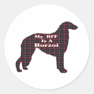 Borzoi-BESTE FREUNDIN Runder Aufkleber