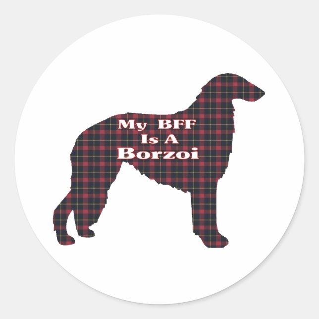 Borzoi-BESTE FREUNDIN Runder Aufkleber (Vorderseite)