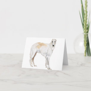 Borzoi Dog Art Note Card Karte