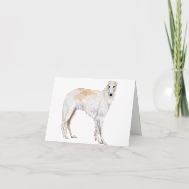 Borzoi Dog Art Note Card Karte (Vorderseite)