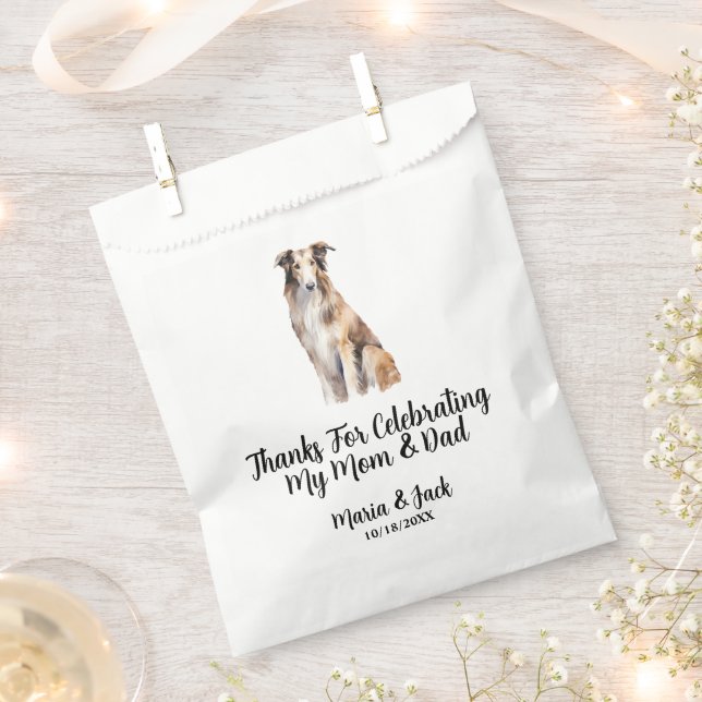 Borzoi Dog Cocktail Hochzeit Geschenktütchen (Ausgeschnitten)