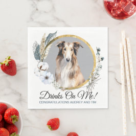 Borzoi Dog Wedding Napkins mit Hunde Foto Serviette