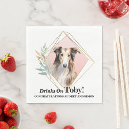 Borzoi Dog Wedding Napkins mit Hunde Foto Serviette