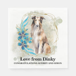 Borzoi Dog Wedding Napkins mit Hunde Foto Serviette