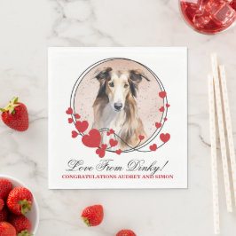 Borzoi Dog Wedding Napkins mit Hunde Foto Serviette