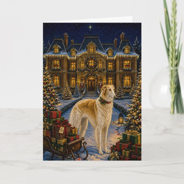 Borzoi-Feiertag  Feiertagskarte (Vorderseite)