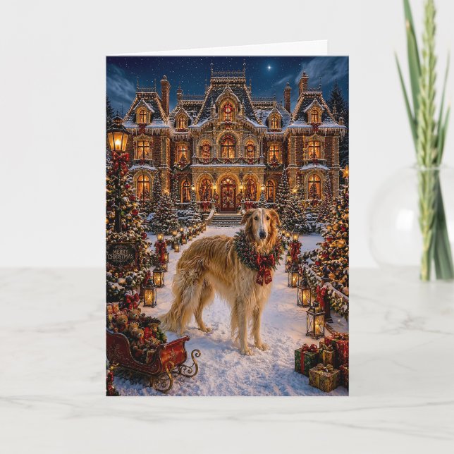 Borzoi-Feiertag  Feiertagskarte (Vorderseite)