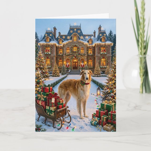 Borzoi-Feiertag  Feiertagskarte (Vorderseite)