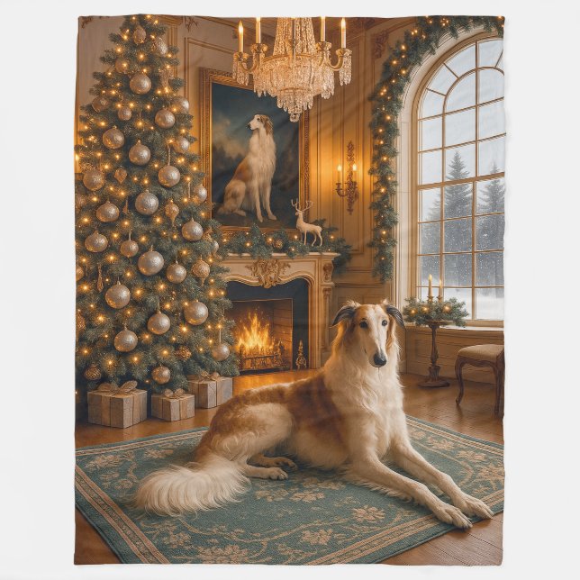 Borzoi-Feiertag  Fleecedecke (Vorderseite)