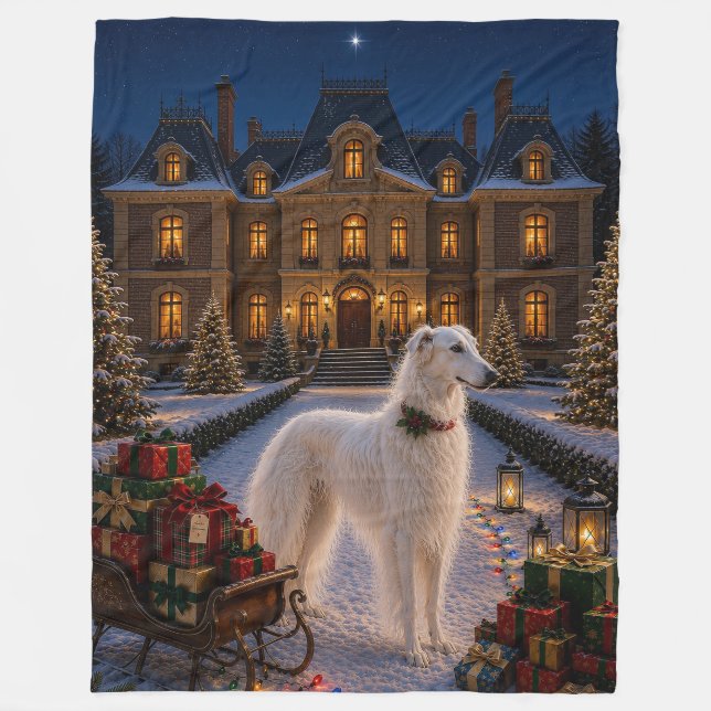 Borzoi-Feiertag  Fleecedecke (Vorderseite)