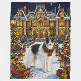 Borzoi-Feiertag Fleecedecke