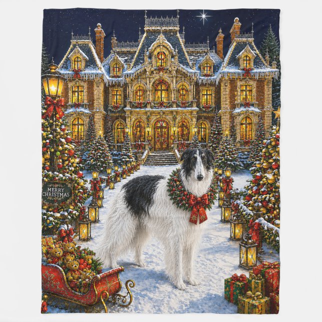 Borzoi-Feiertag  Fleecedecke (Vorderseite)
