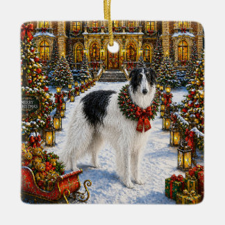 Borzoi-Feiertag Keramikornament