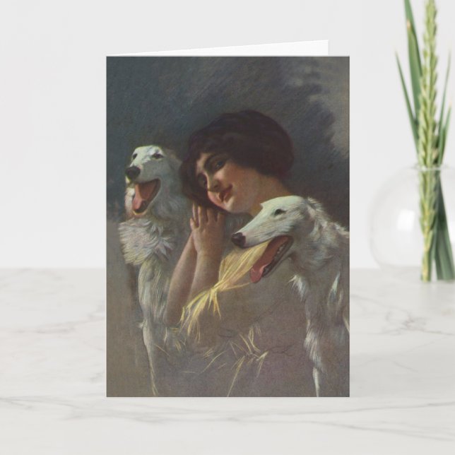 Borzoi-Freund-Karte Karte (Vorderseite)