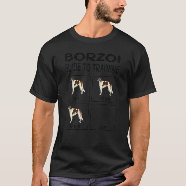 Borzoi-Führer zum Training von Gehorsam bei Hunden T-Shirt (Vorderseite)